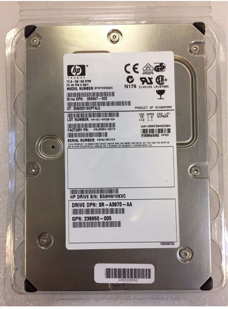 Жесткий диск HP FC 72Gb (15K/8Mb/U2048/40pin) 3R-A3971-AA