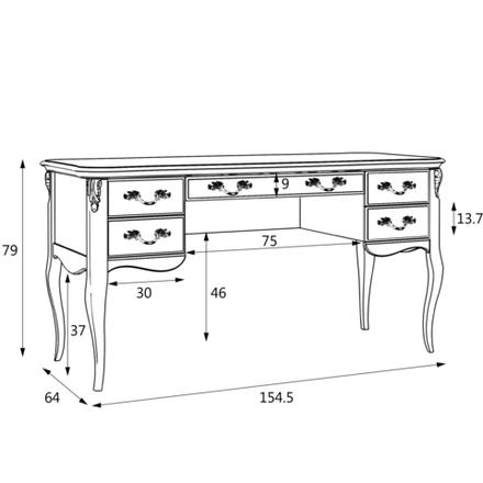 Кабинетный стол широкий APg111L.1S
