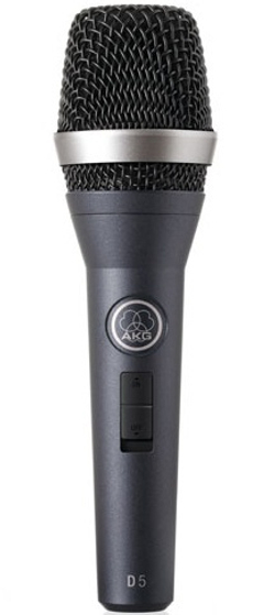 AKG D5S микрофон динамический сценический суперкардиоидный 40-20000Гц, 2,6мВ/Па с выключателем
