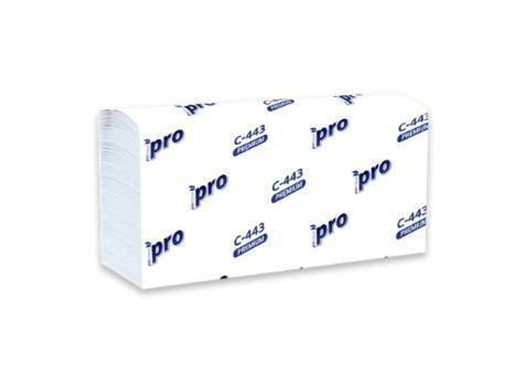 Листовые бумажные полотенца Z- сложения "PROtissue" , Артикул С443, 2 сл. 240*225мм