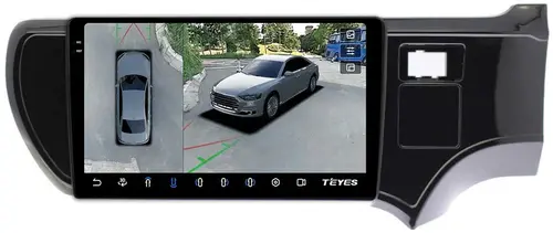 Магнитола для Toyota Aqua 2011-2021 - Teyes CC3-2K-360 на Android 10, Быстрая, 2K QLED, CarPlay, 4G SIM-слот, 4 камеры в комплекте
