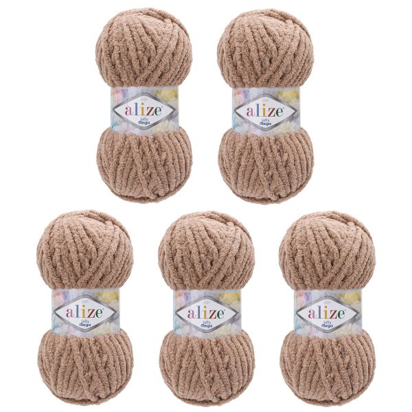 Пряжа Alize (Ализе) Softy Mega / уп.5 мот. по 100 г, 70м, 329 бежево-коричневый