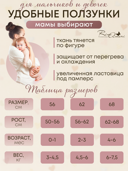 Ползунки швы наружу RinaAmari Шалфей
