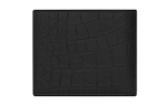 SAINT LAURENT CASSANDRE Crocodile Pattern Cow Leather Bifold Wallet Unisex Black
