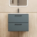 Тумба с раковиной для ванной Uperwood Foster New 60 см, подвесная, серый графит