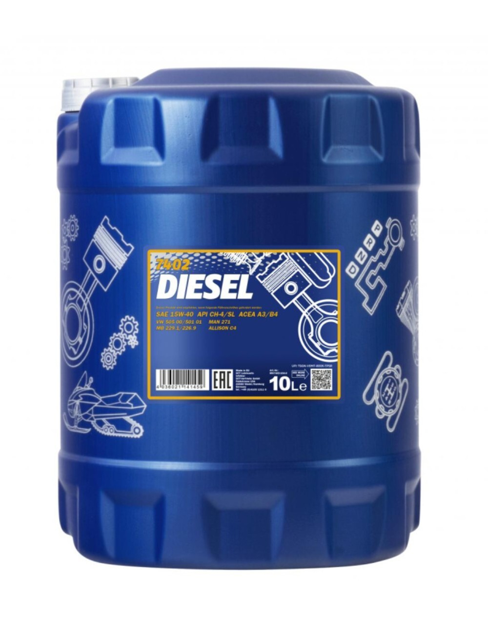 7402 MANNOL DIESEL 15W40 Масло моторное, 10л