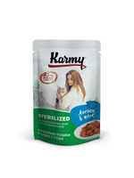 Влажный корм Karmy Sterilized для стерилизованных кошек, лосось в желе, 80 г