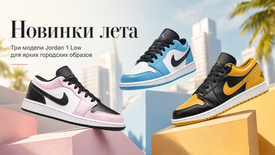 Новинки лета: три модели Jordan 1 Low для ярких городских образов