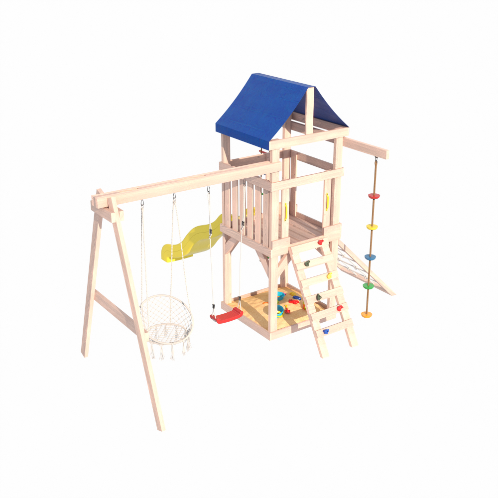 Детская площадка для улицы и дачи Fun Land неокрашенная с мини сеткой