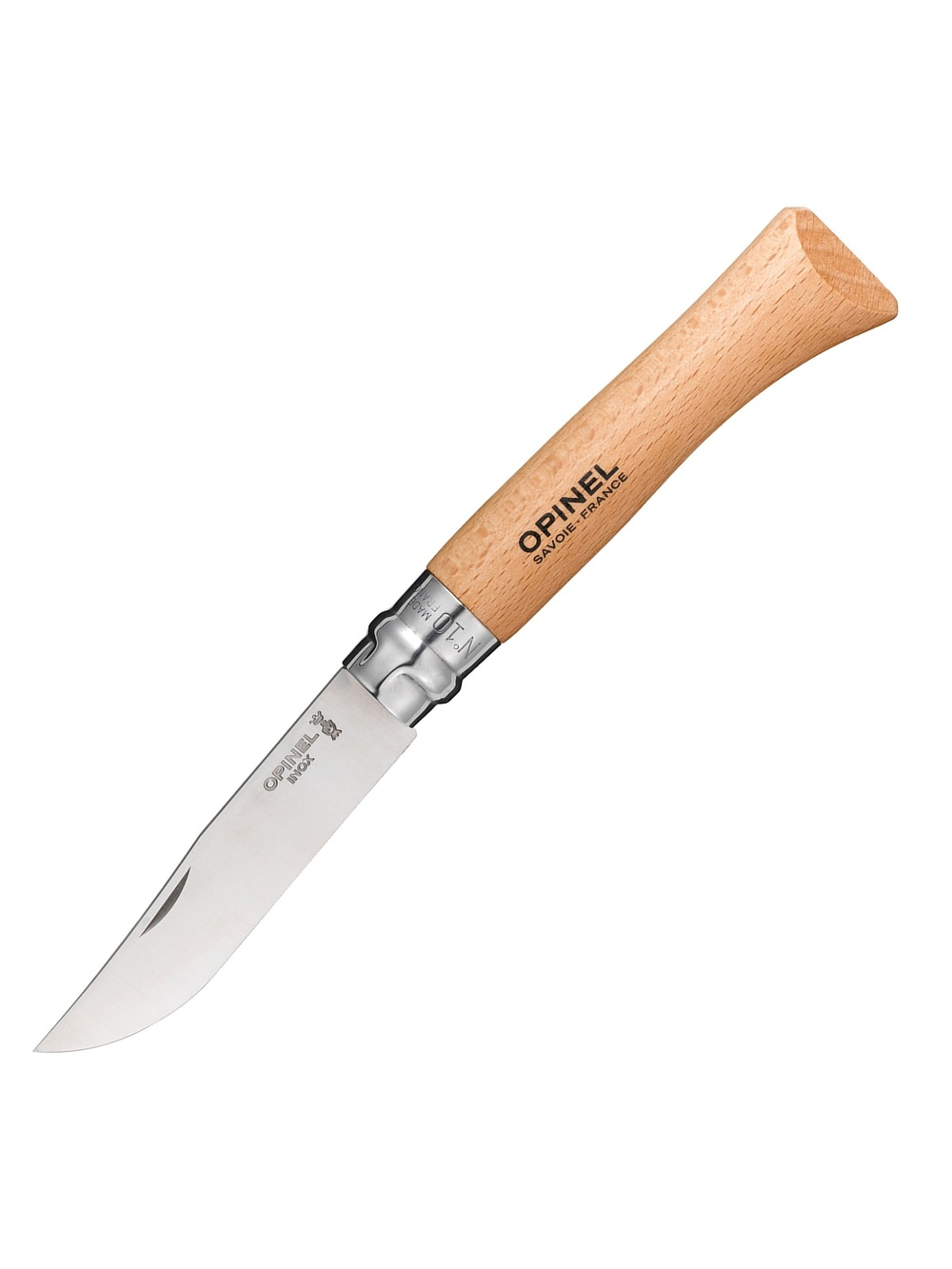 Нож Opinel №10, нержавеющая сталь, рукоять из бука, блистер, 001255