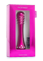 Вибратор с ребристой головкой The Emerald Pink - 16,3 см. (Цвет: розовый)