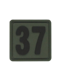 Шеврон на липучке цифра 37 Внимание! Размер 2.5х2.5 см
