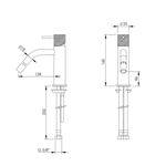 Смеситель для биде HAPA X35 (цвет - медь браш. PVD) X35.0011.250.BBCUPVD