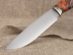 Нож для бушкрафта "Гектор", сталь VG-10/Elmax, рукоять микарта (оранжевая)