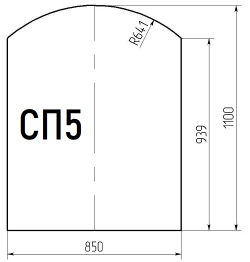 Лист стеклянный напольный СП-5 1100х850х6мм