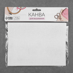 Канва для вышивания №11, 30*20см, хлопок, цвет белый, Арт Узор