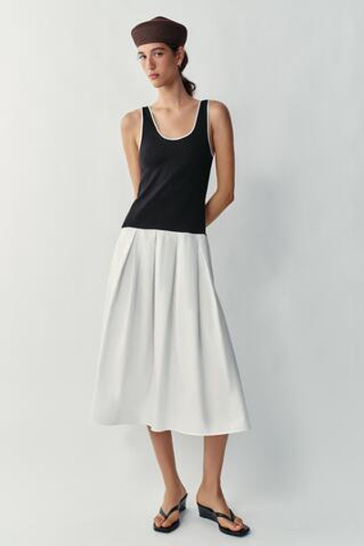ПЛАТЬЕ МИДИ ИЗ КОМБИНИРОВАННОГО ПОПЛИНА — ZARA