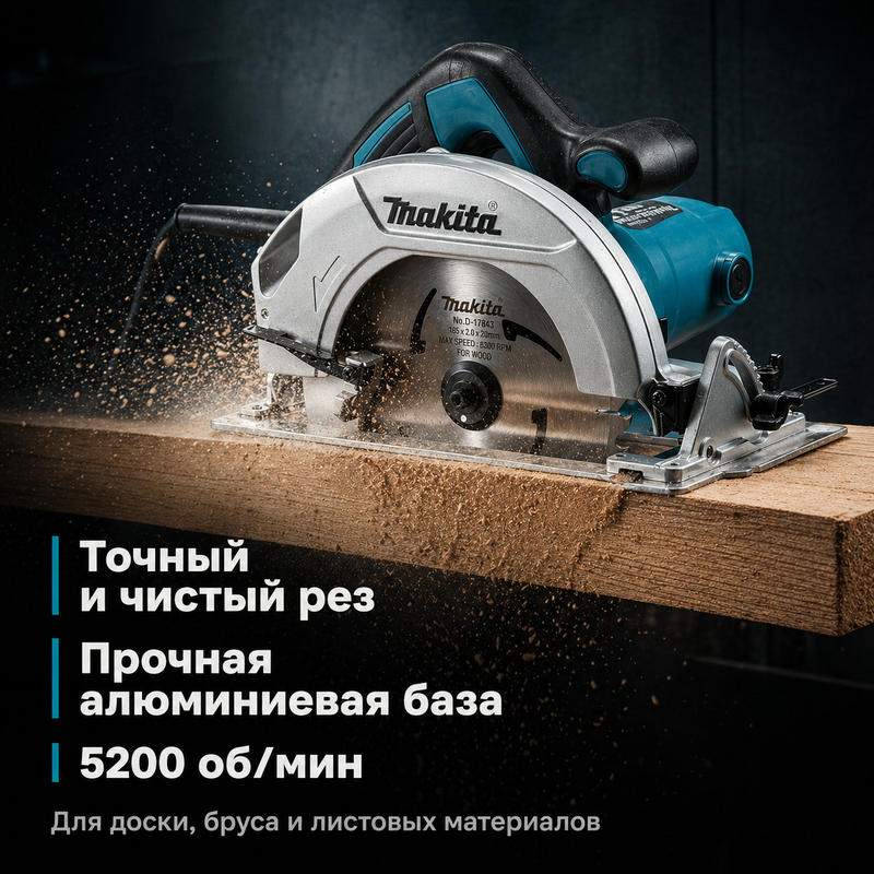 Makita HS7600 — дисковая пила 185 мм, 1200 Вт