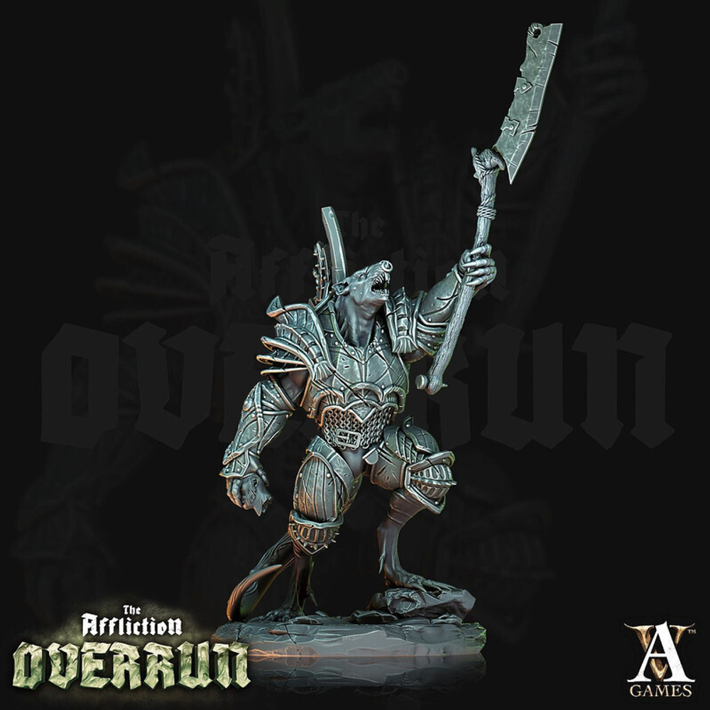 Grand Alliance Chaos Skaven Stormvermin  Штурмокрыс с алебардой миниатюра для dnd, днд, pathfinder, фентези, Настольная игра, НРИ, Варгейм, РПГ