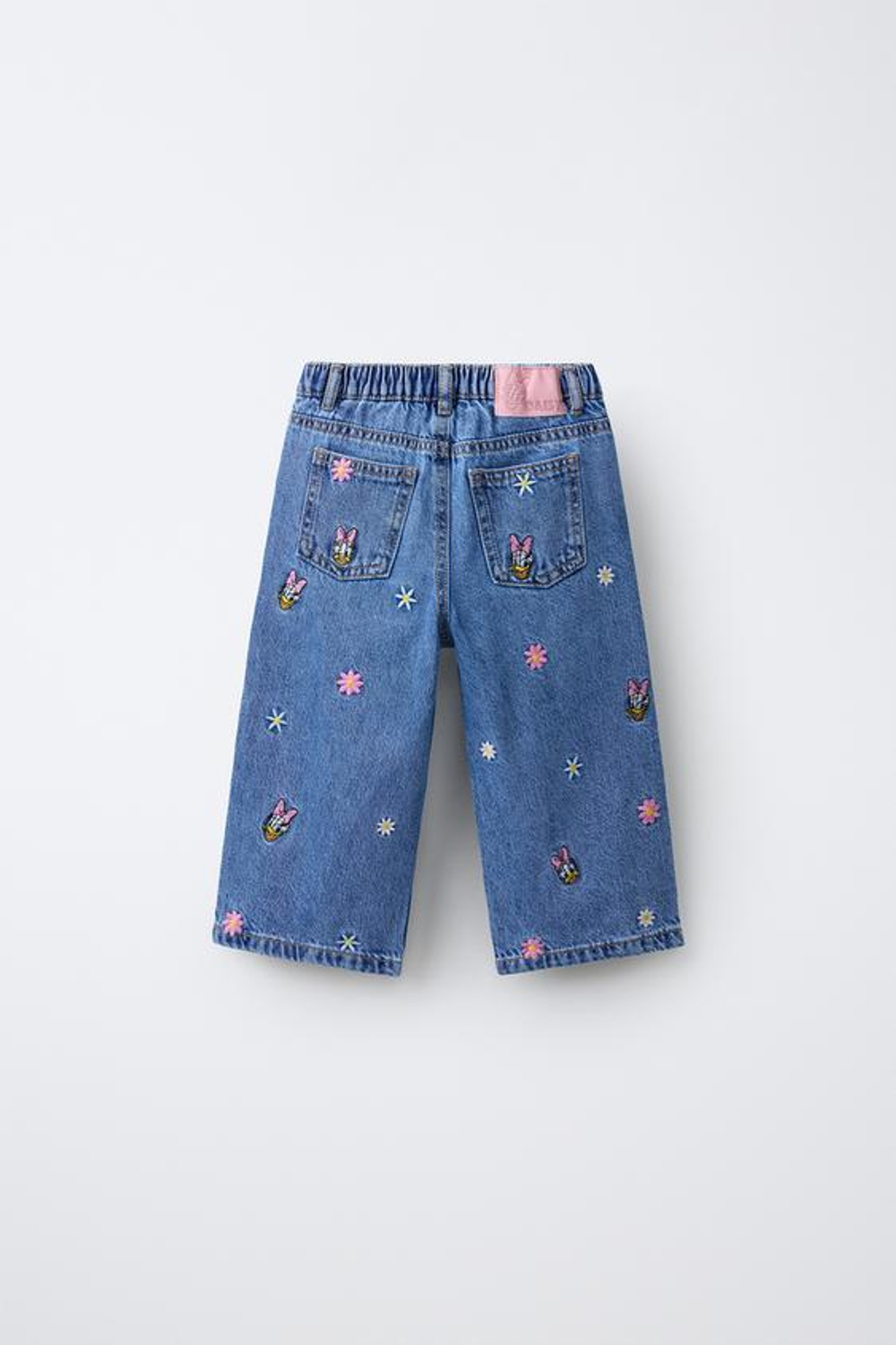 ZARA ДЖИНСЫ-КЮЛОТЫ С ВЫШИВКОЙ DAISY © DISNEY, СИНИЙ