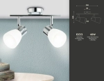 Настенно-потолочный спот TR3963/2 CH/FR хром/белый матовый E27*2 max 40W 200*105*200