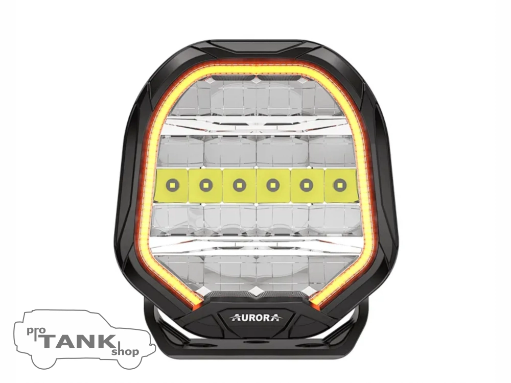 Фара AURORA ALO-P-R-7-R15Y-AW 7″ 270W c подсветкой корпуса (ДХО) Янтарный + Белый 1 шт.