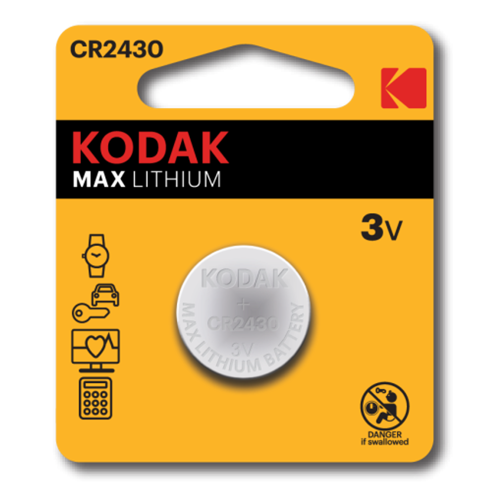 Батарейки Kodak CR2430-1BL MAX Lithium | Kodak