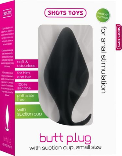 Чёрная анальная пробка Butt Plug with Handle Small (Цвет: черный)