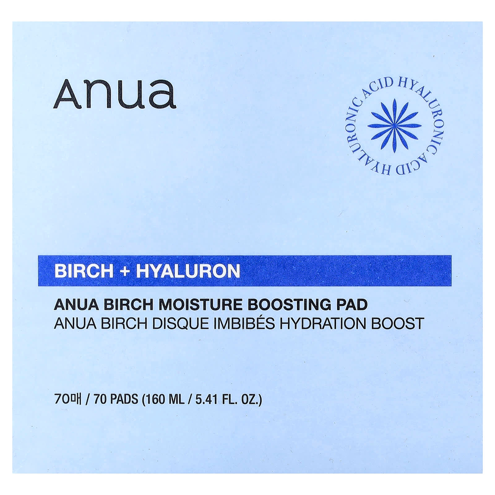 Anua, Birch, увлажняющие диски, 70 шт.