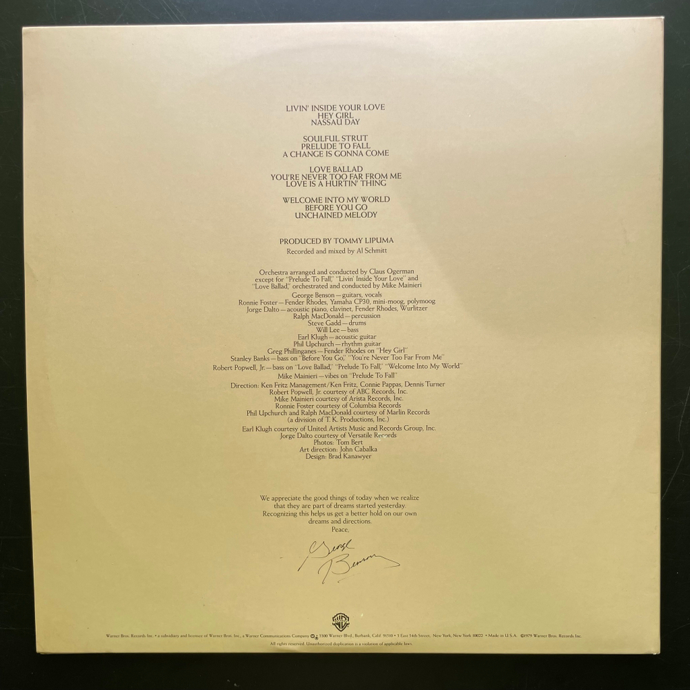 George Benson ‎– Livin' Inside Your Love 2LP (США 1979г.)