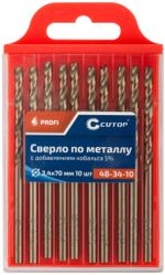 Сверло по металлу Cutop Profi с кобальтом 5%, 3,4 x 70 мм (10шт./уп.)---