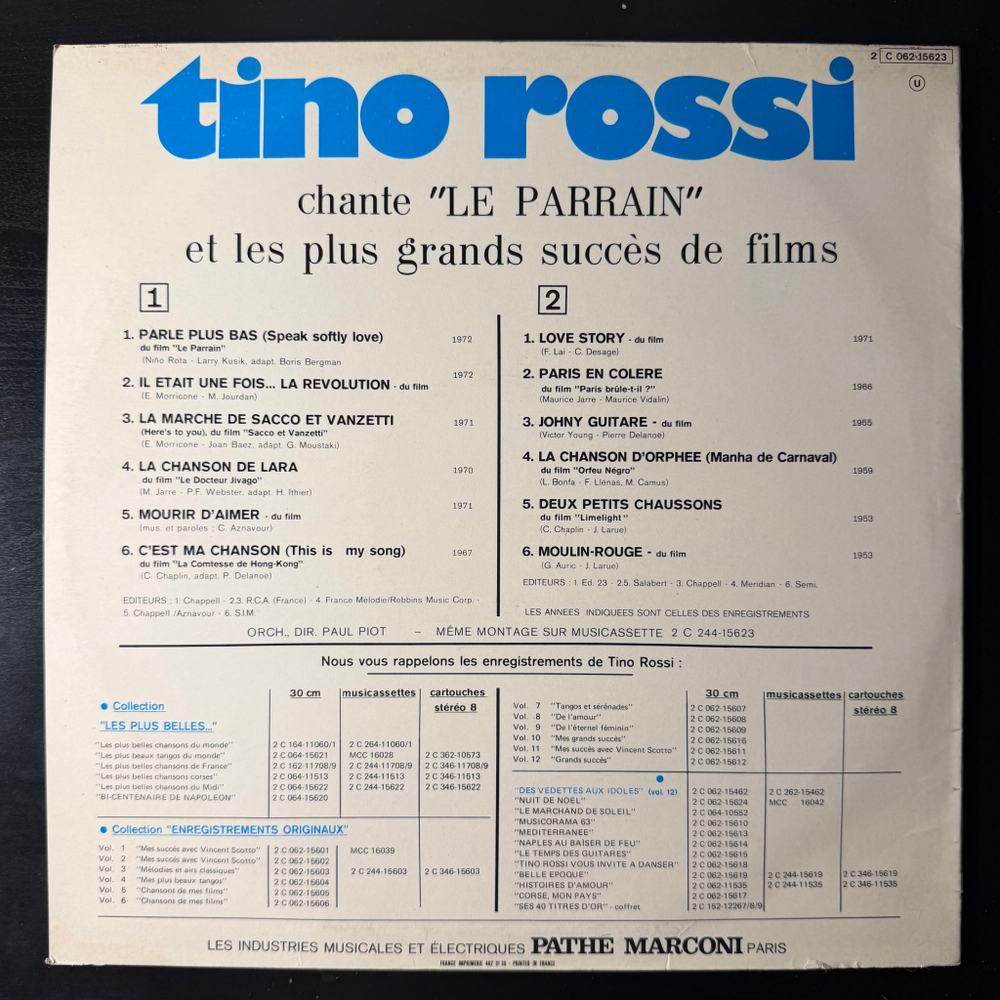 Tino Rossi ‎– Chante Le Parrain Et Les Plus Grandes Succès De Films (Франция)
