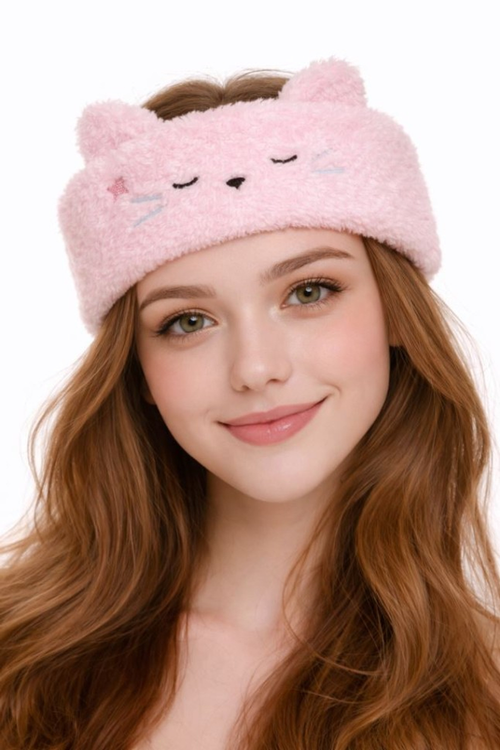 Повязка на голову GIRLY "Пушистый котенок", розовая