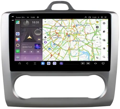 Магнитола для Ford Focus 2 2004-2011 (климат) - Kuberg OL-9201-A QLed+2K, Android 13, Быстрейшая, CarPlay, 4G SIM-слот