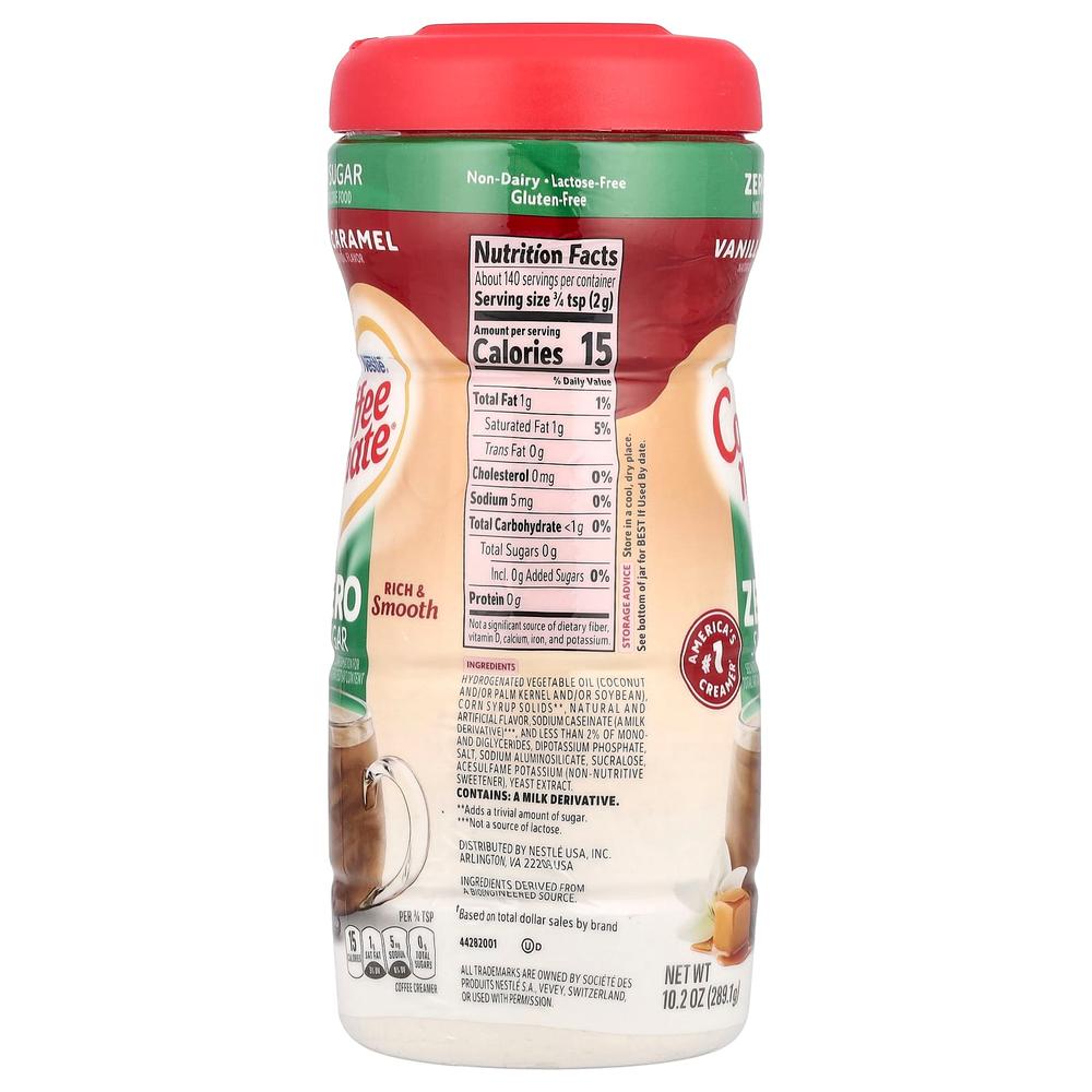 Coffee Mate, Кофейные сливки в порошке, без сахара, ваниль и карамель, 289,1 г (10,2 унции)