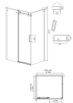 Душевое ограждение Grossman Classic 100.K33.04.100.42.00-200.K33.04.100.42.00 (100х100х195) раздвижная,графит сатин,стекло прозрачное,2 места