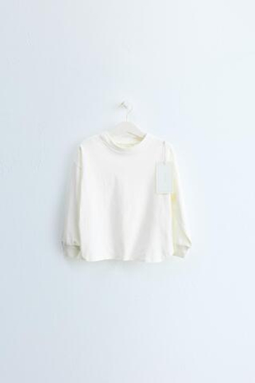 ZARA TIMELESS — ОДНОТОННАЯ ФУТБОЛКА С МАНЖЕТАМИ, БЕЛЫЙ
