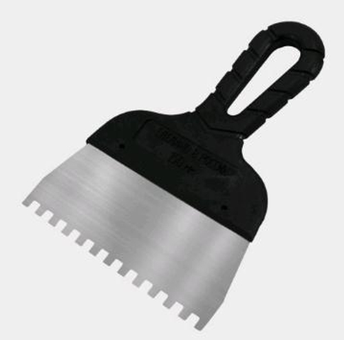 Шпатель нержав. 200мм зуб10*10  пласт.ручка   Black Edition  DEСOR/ 311-4200