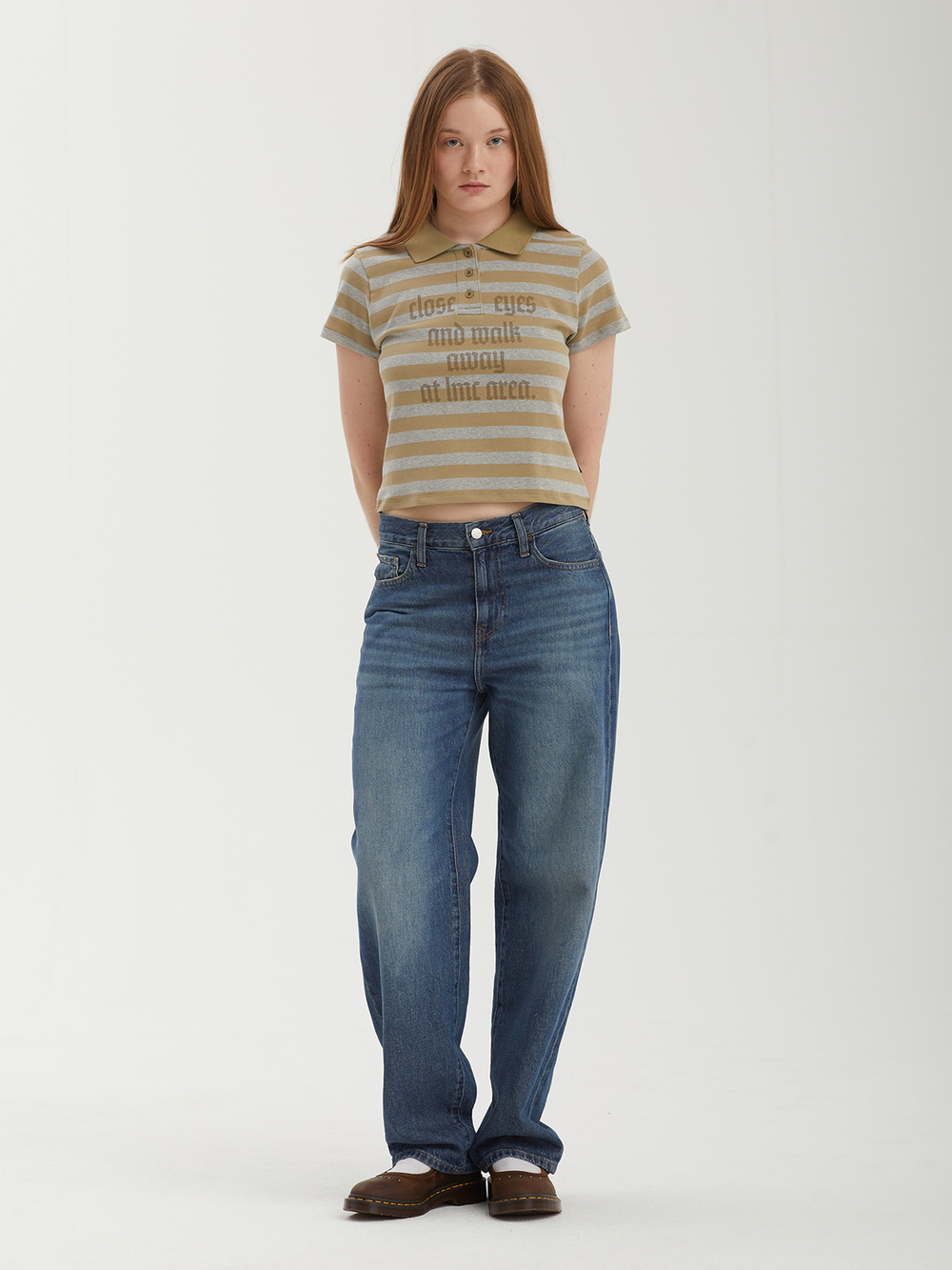 Женская Футболка Wm Lettering Stripe Collar