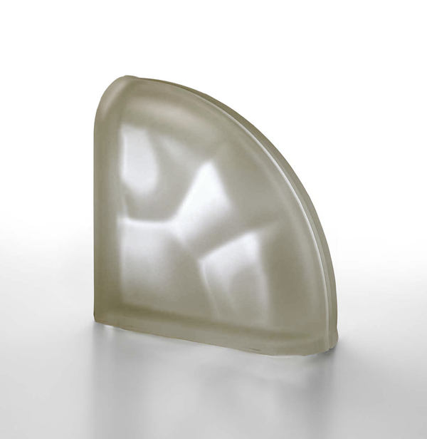 Стеклоблок завершающий бронза Vetroarredo Siena TER Curvo SAT 19x19x8