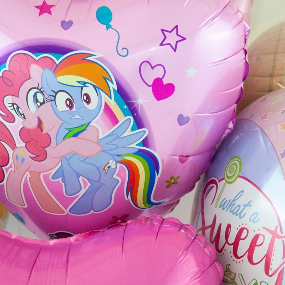 Шар (18"/46 см) Сердце, My Little Pony, Лошадки Пинки Пай и Радуга, Розовый 1 шт.