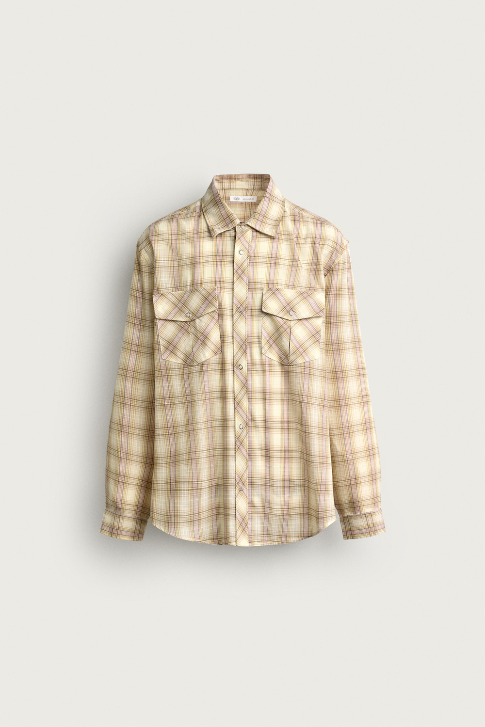 РУБАШКА RELAXED FIT В КЛЕТКУ С КАРМАНАМИ — ZARA