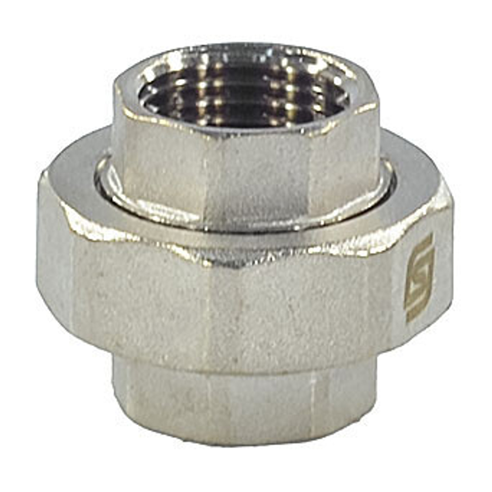 Соединитель латунь никель американка Ду 32 (1 1/4") прямой ВР/ВР SantechSystems