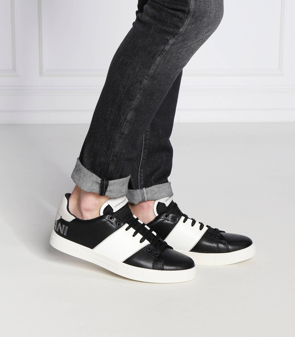 Кожаные кроссовки Emporio Armani - черный(X4X597 XN603)