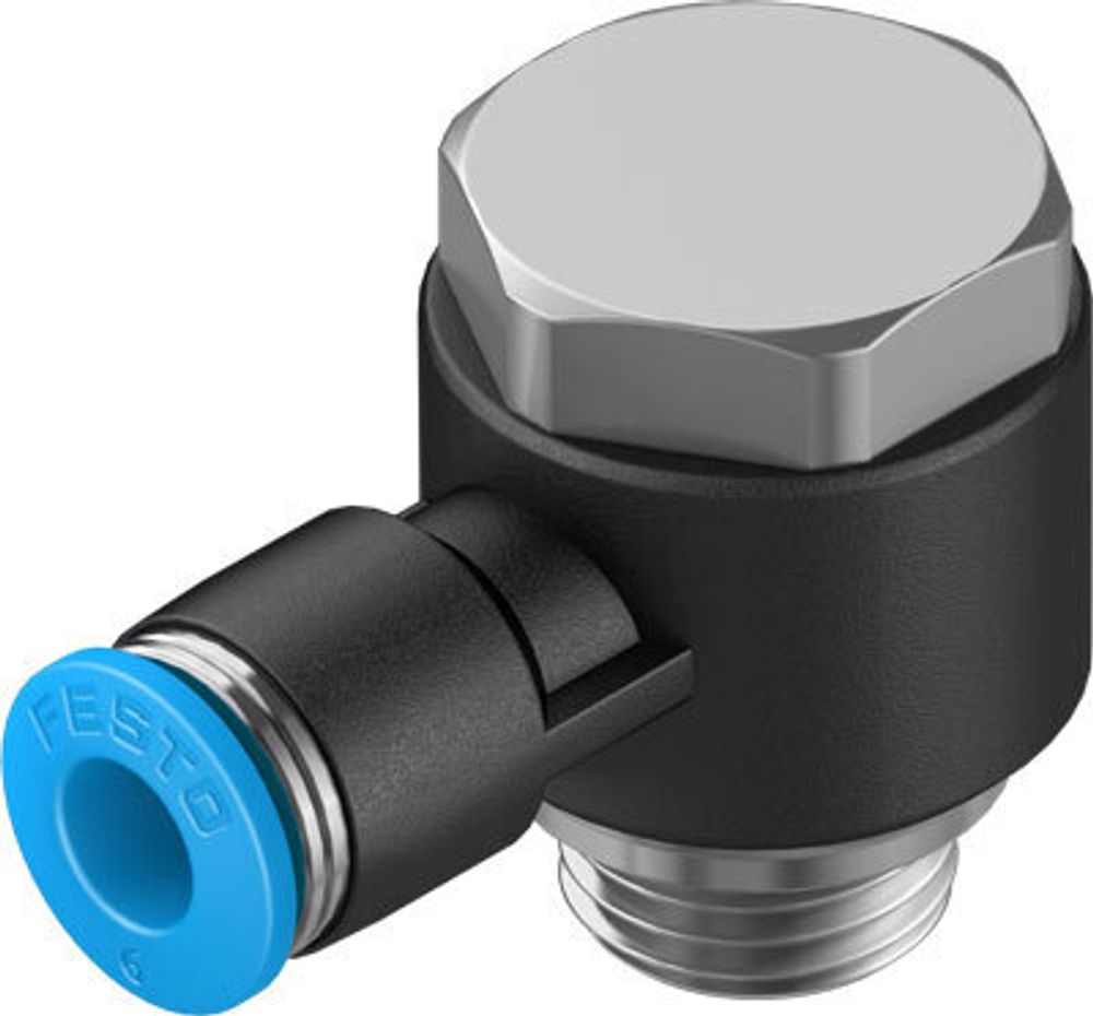 QSLV-G1/4-6-100 Угловой штуцер с цанговым зажимом и резьбой QSLV-G1/4-6-100 Угловой штуцер с цанговым зажимом и резьбой