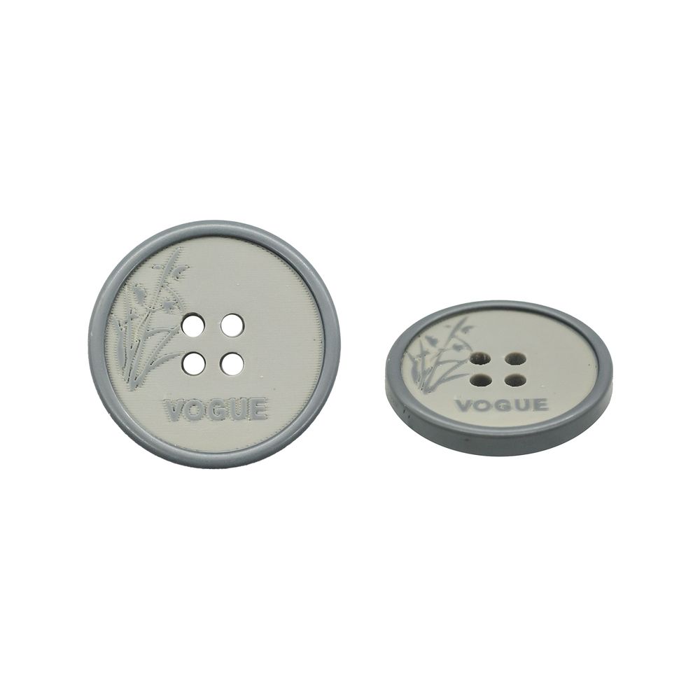 Пуговицы 4 прокола 40L=25 мм, (Gray1 (серый1)), 24 шт