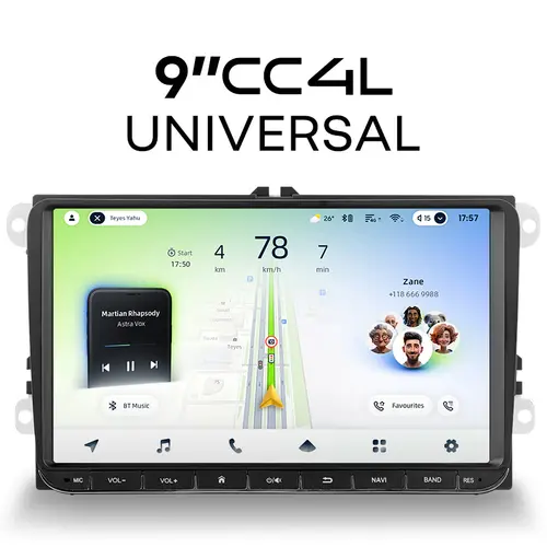 Магнитола для Volkswagen T5, T6, Tiguan, Passat, Polo, Jetta, Amarok, Golf и др., Skoda Fabia, Rapid - Teyes CC4L монитор 9" IPS, Android 14, Быстрая, Snapdragon 662, CarPlay, 4G SIM-слот