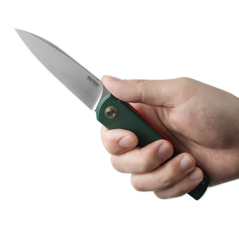 Нож складной SRM 408L-GX Qrick Satin (14C28N, Green/Orange G10)
