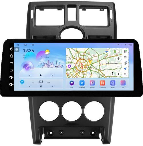 Магнитола для Lada Priora 2007-2013 (рамка черная тип 1) - FarCar S500-TS18 монитор 12.3" 2K QLED на Android 14, Быстрая, CarPlay, 4G SIM-слот