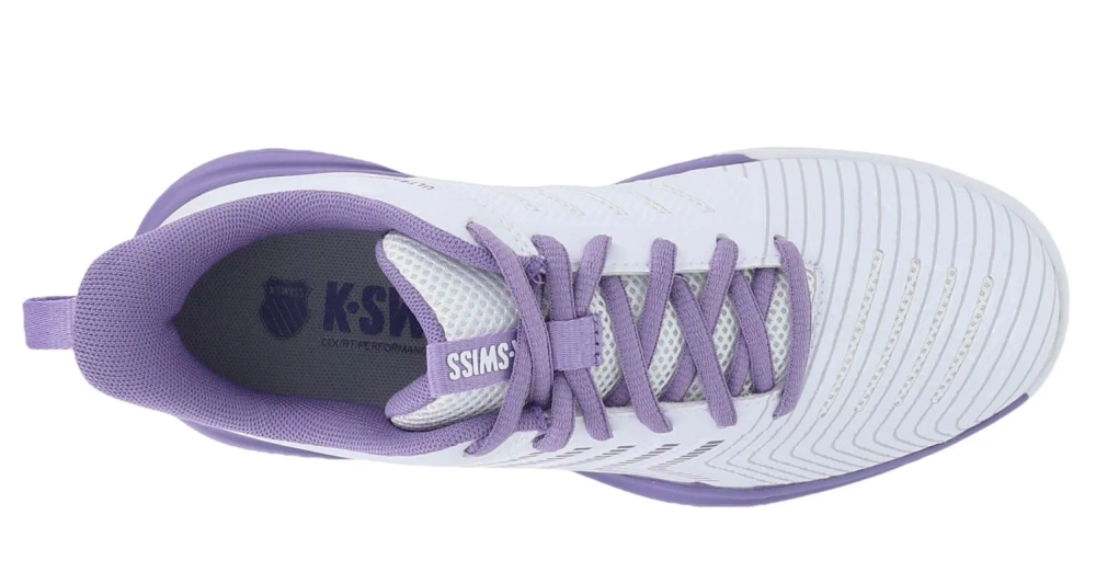 Женские теннисные кроссовки K-Swiss Ultrashot Light Clay - white/purple haze/neon lavender
